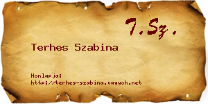 Terhes Szabina névjegykártya